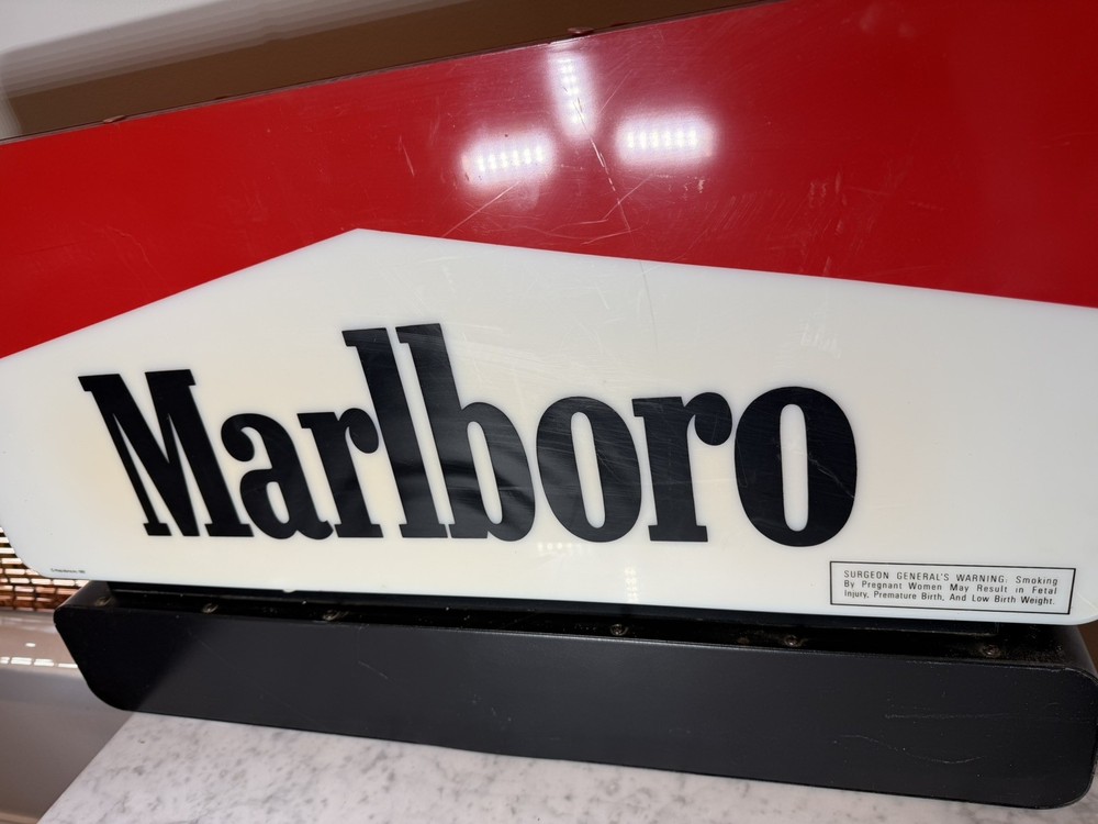 Double Sided Lighted Marlboro Sign / Programable Led Message Board Vintage