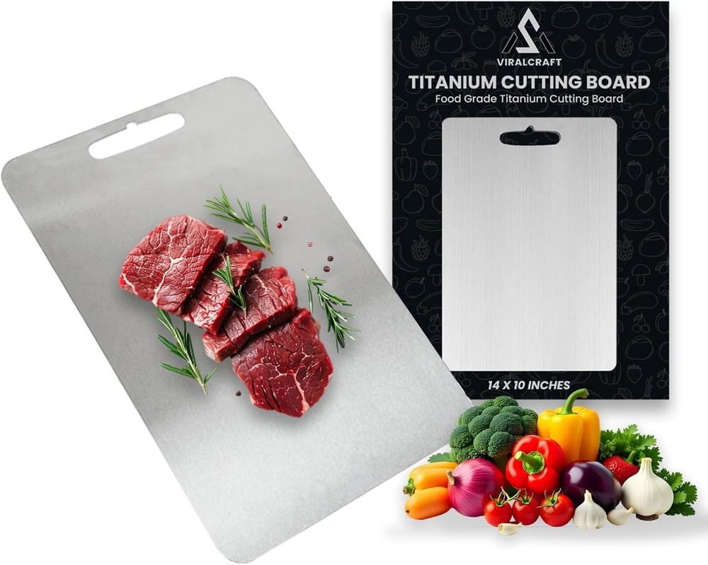 Titanium Cutting Board 14x10 Double-Sided Scratch Resistant Durable Kitchen US