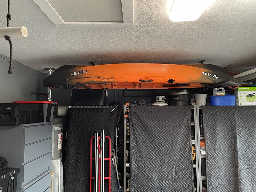 75lbs Single Kayak Ceiling Rack Surfboard Storage Overhead Garage Hanging System