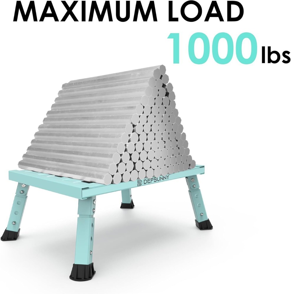 Aluminum RV Step Stable Foldable Platform Step Stool Non-Slip Adjustable Height