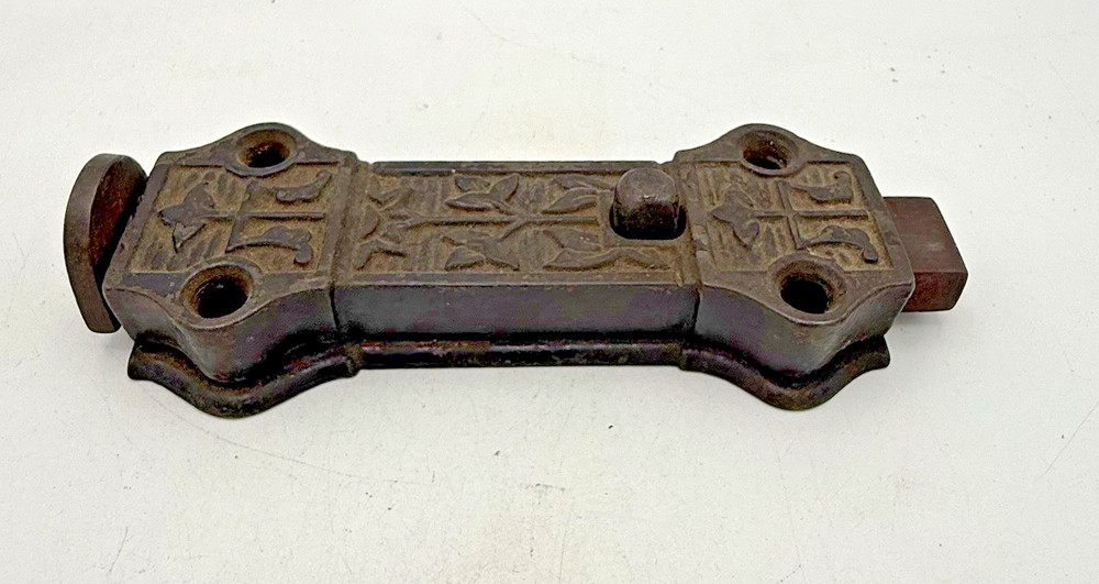 Victorian Working Cast Iron Dead Bolt Spring Loaded