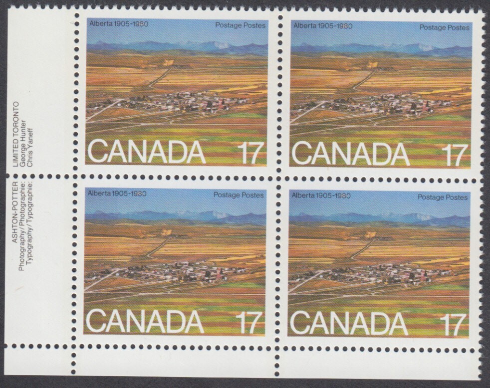 Canada - #864 Alberta Plate Block - MNH