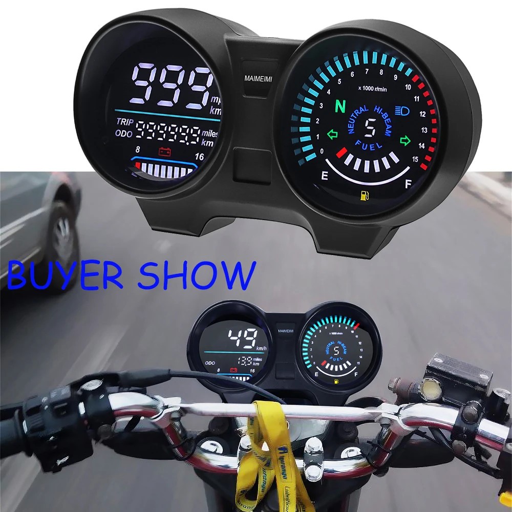 For Motorcycle LCD Speedometer TachometerIndicator Universal Digital Meter Board