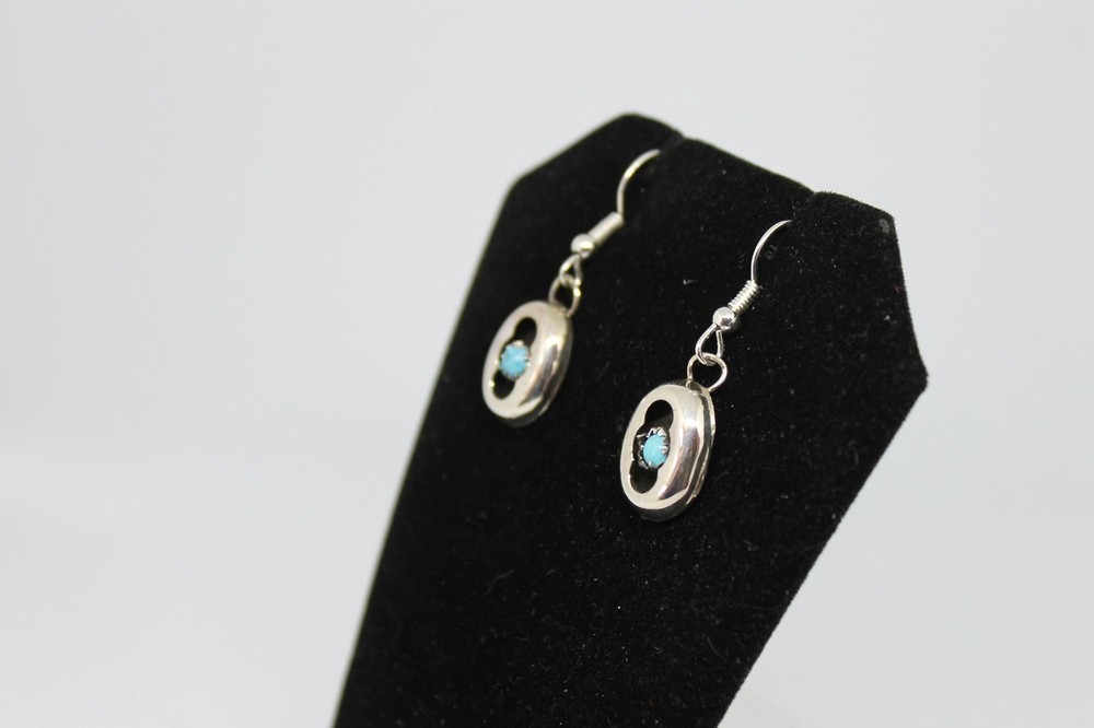 Turquoise and Sterling Silver Drop Earrings