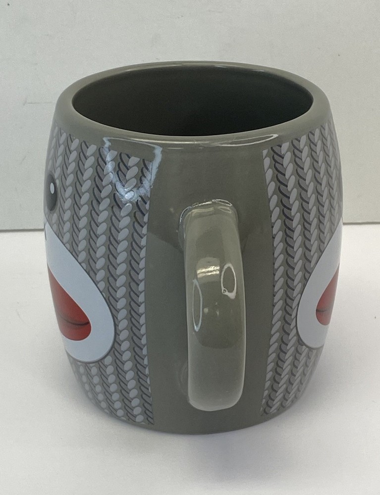 Galerie Sock Monkey Gray Double Handle Character Coffee Mug / Cup