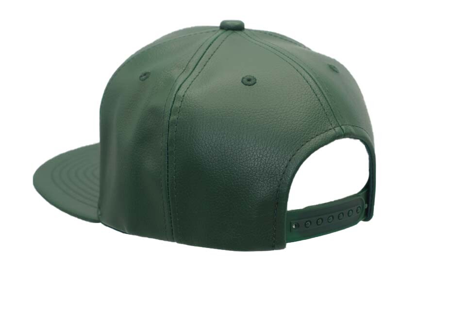 Leather Snapback Hat Hip Hop Baseball Cap Trucker Mesh Solid Plain Flat Brim