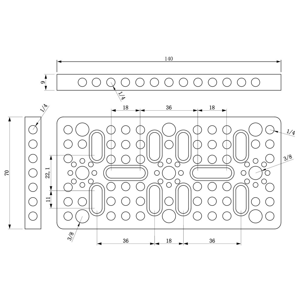 Multi-Function Mounting Plate Cheese Plate W/1/4" 3/8" Thread for Camera Tripod