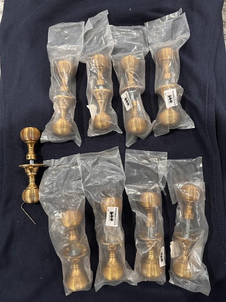 Polished Brass Reed “Beehive” Door Knobs