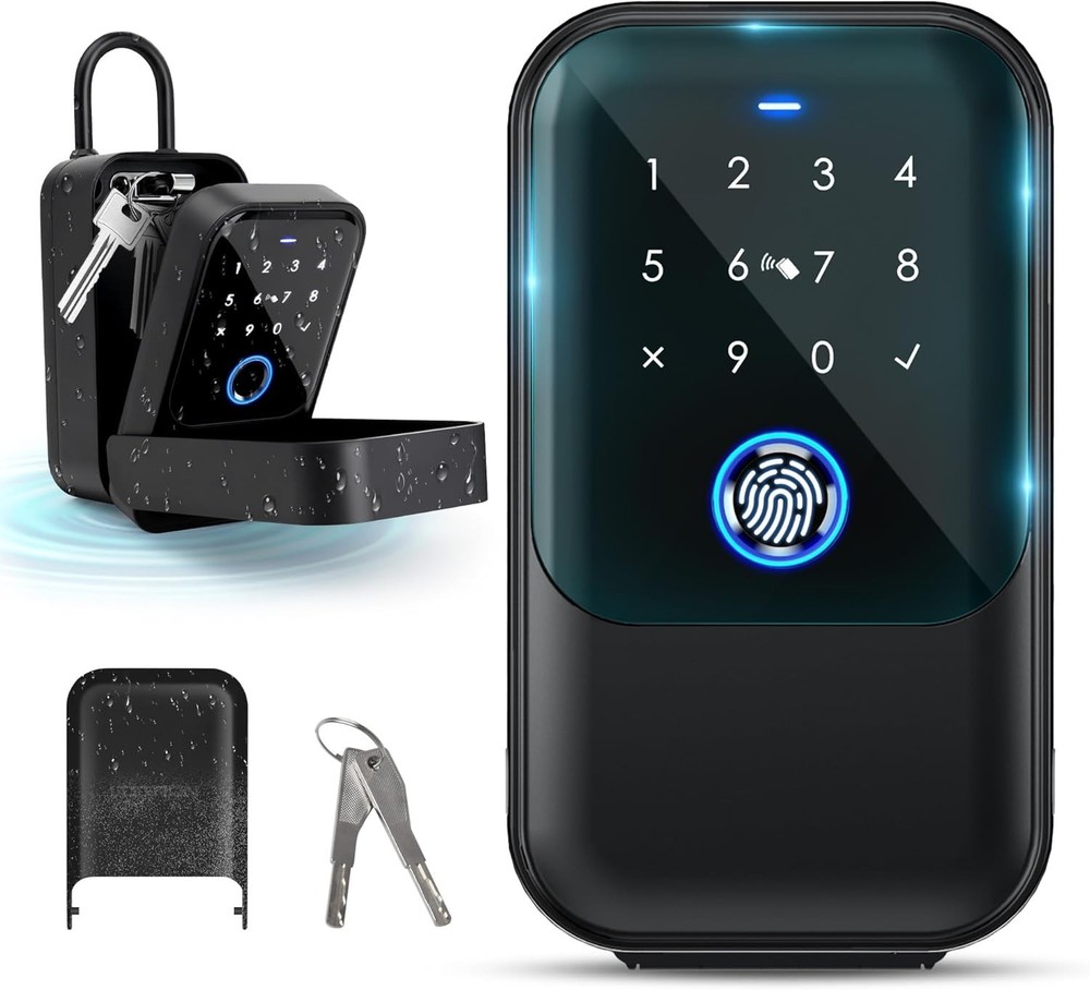 Smart Key Lock Box, Bluetooth Fingerprint Lock Box with Tuya APP Control