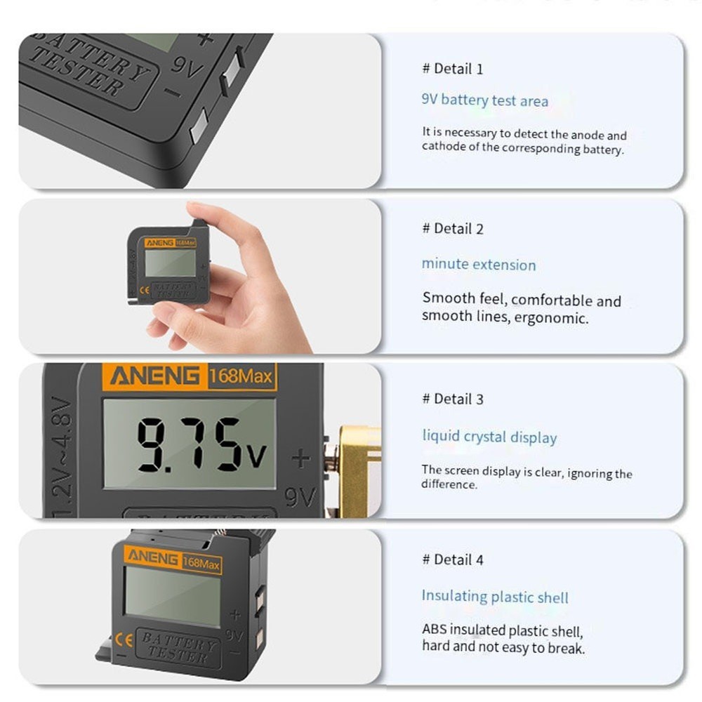 Convenient and Reliable Battery Testing 168MAX Portable Battery Tester