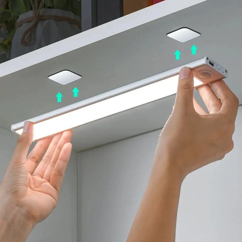 LED Motion Sensor Under Cabinet Light USB Rechargeable Kitchen Night Light
