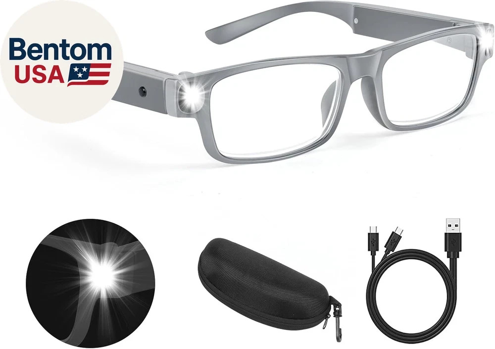 200% Magnifying Glasses with Light,Usb Rechargeable LED Lighted Magnifying Eyewe