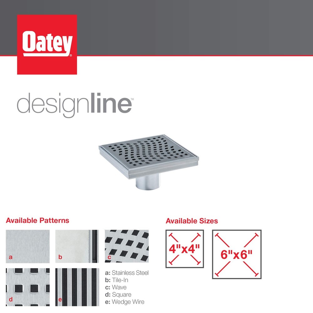 Designline 6 In. X 6 In. Square Drain Square Grate