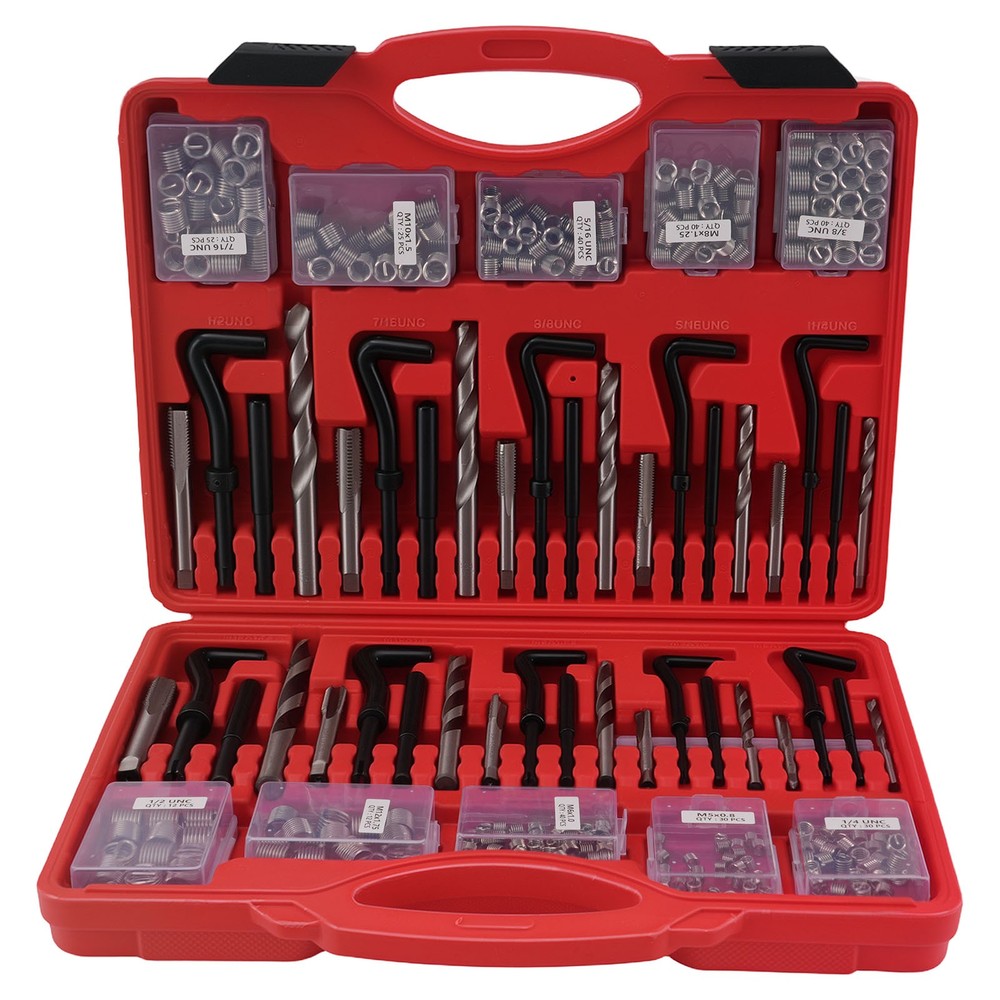338Pc Engine Thread Insert Repair Kit SAE Metric for Automotive Tool Set