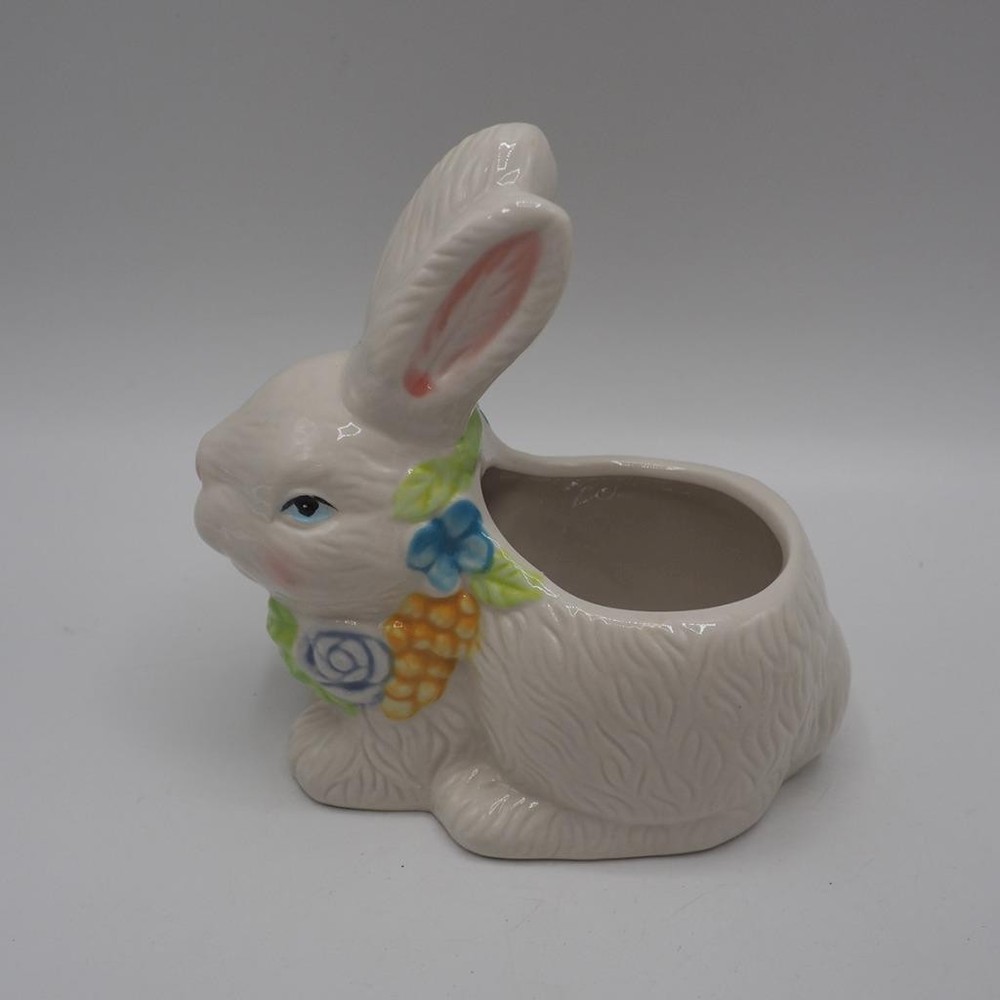 Ceramic Easter Bunny Rabbit Planter Vase Set of 3
