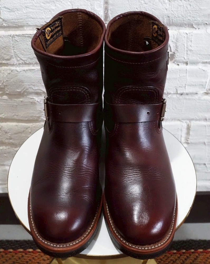 Chippewa Boots Leather Burgundy Short Engineer Boots Size 9E