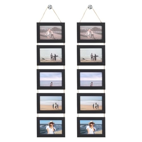 2 Pcs 4x6 Wall Hanging Picture Frames Collage with 10 Openings Picture Frame