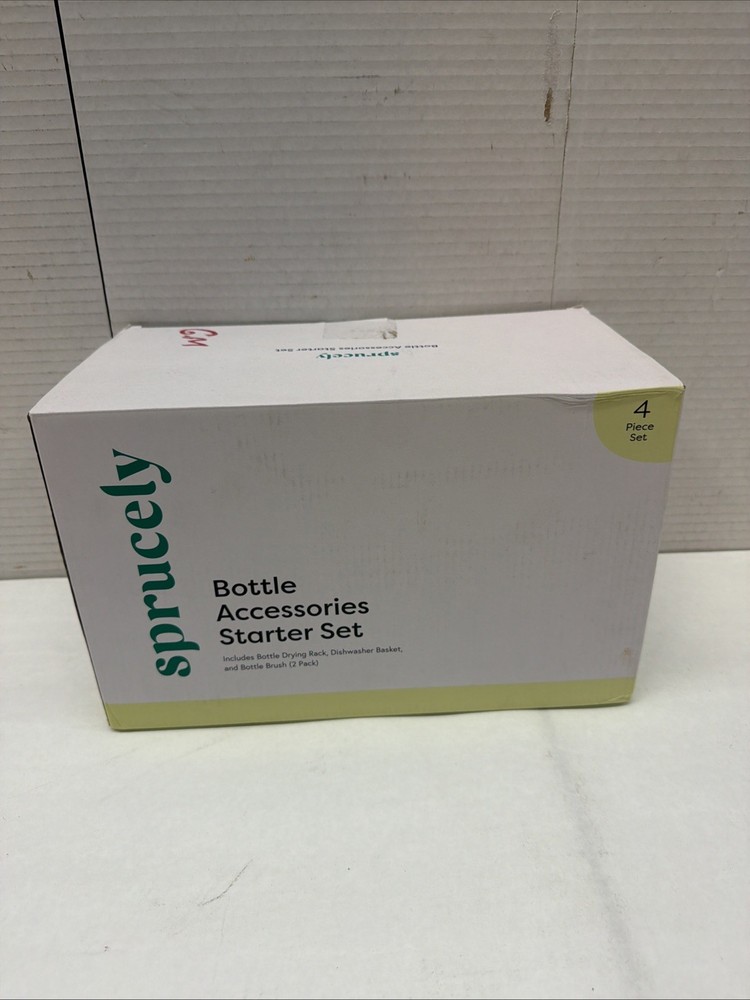 Sprucely Bottle Accessories Starter Set, White/Grey