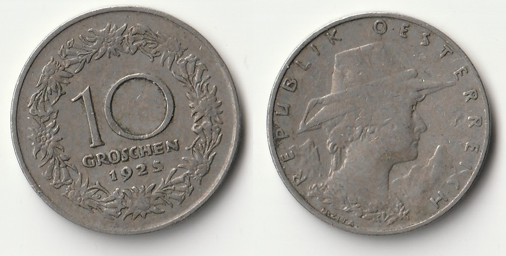 1925 Austria 10 groschen coin