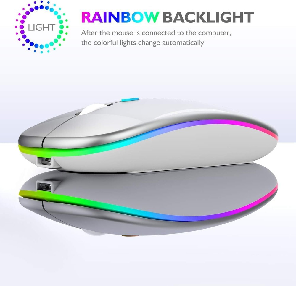 Wireless Bluetooth Mouse for MacBook (Bluetooth 5.2/3.0 and 2.4GHz USB type C )