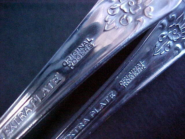 Rogers Serving Spoon Meat Fork Scalloped Slotted Spoon