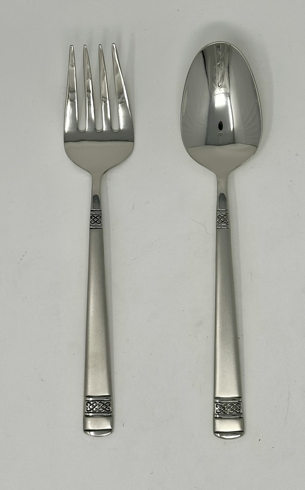 Oneida Lattice Serving Fork and Serving Spoon Quality 18/10 Stainless