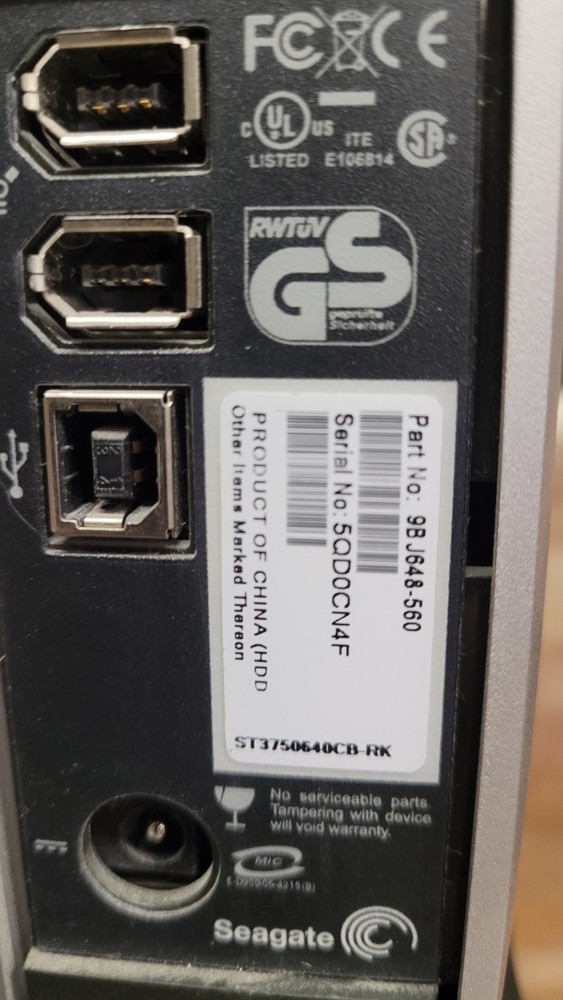 Seagate Pushbutton Backup 750GB Hard Drive