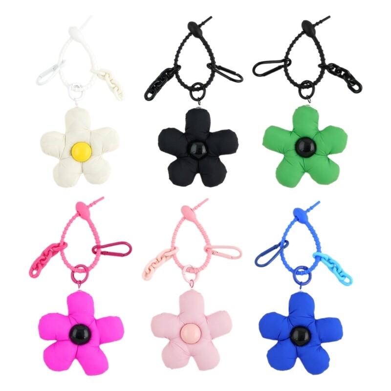 Soft and Comfortable Fabric Keychain with Unique Flower Pattern for