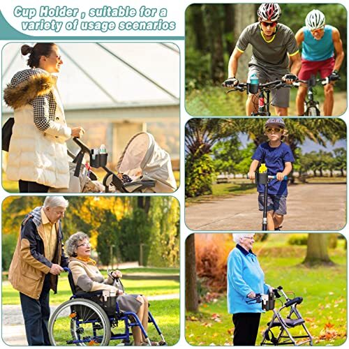 Stroller Cup Holder with Phone Holder, Universal Bottle Holder