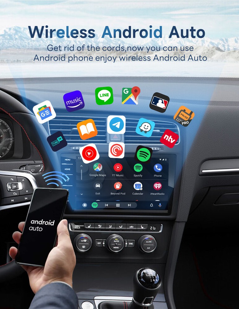 CarlinKit MINI 5.0 Pro 2-in-1 Wireless CarPlay Android Auto Ai Adapter Plug&Play