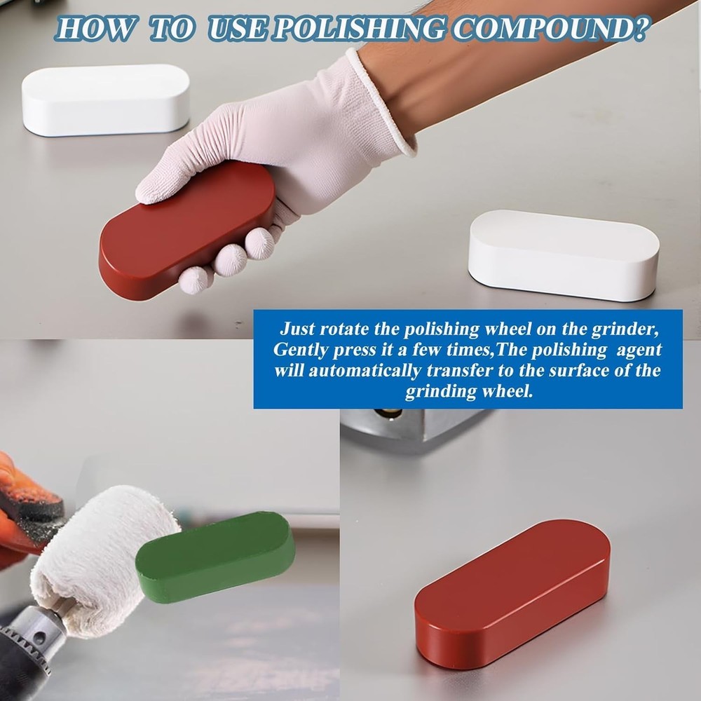 Metal Buffing Polishing Compound Kit,Buffing Wheel Compound Including White D...