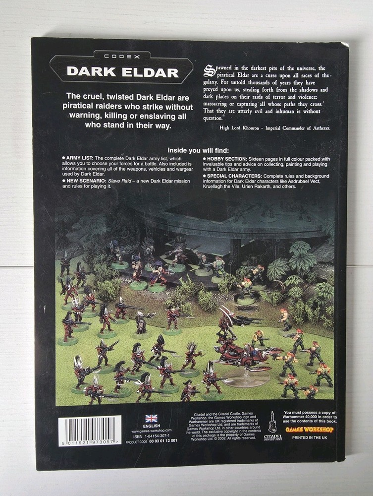 Dark Eldar 2nd Edition Softcover Codex Warhammer 40K Rulebook Games Workshop