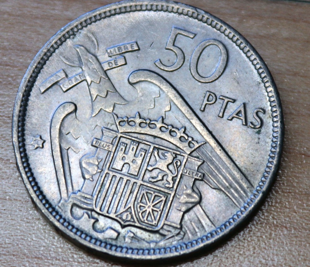 1957 (60) Spain 50 Pesetas Mint Error