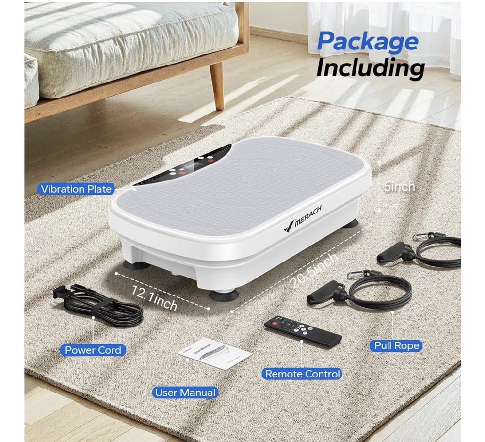 MERACH Vibration Plate Exercise Machine with LED Display and Bluetooth