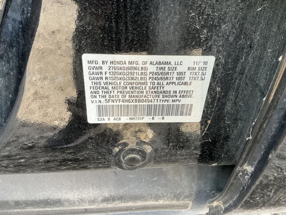System Restraint Bag Module Center Dash Fits 09-11 PILOT 870023