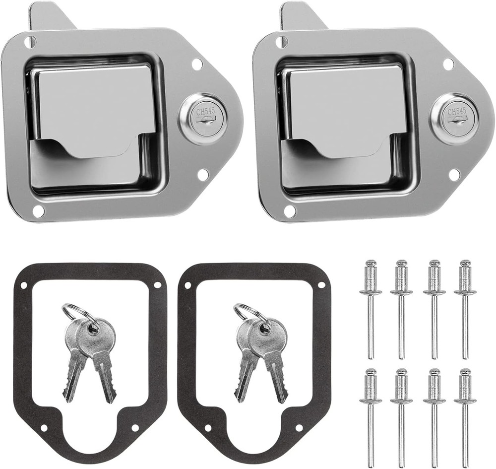 Truck Tool Box Latch Replacement Stainless Steel Toolbox Paddle Lock silver