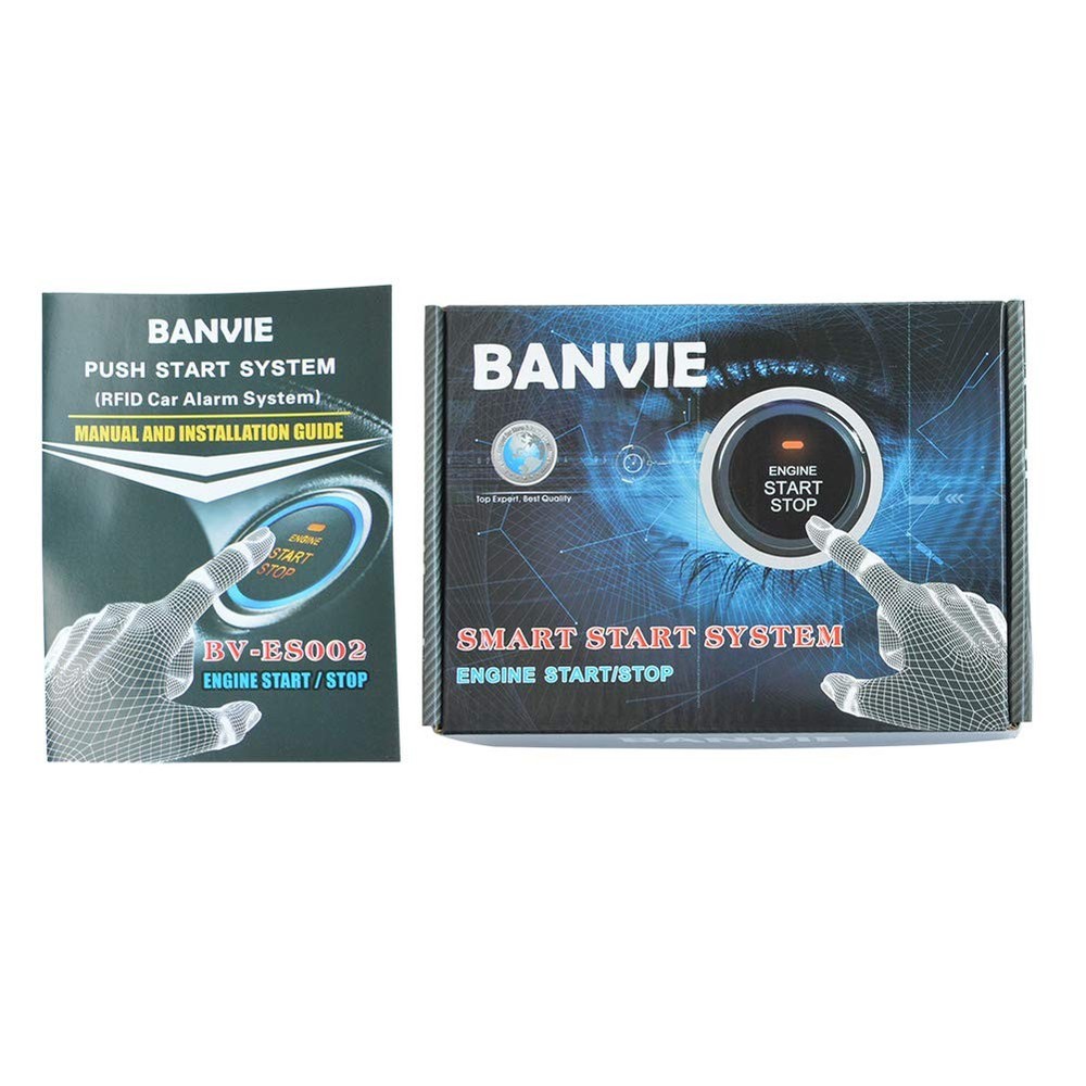 BANVIE Car Alarm System RFID Push Engine Start Button & Keyless Go System for...