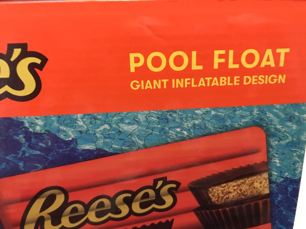 Reese's Peanut Butter Cup Chocolate Pool Float Inflatable 5 Feet Long🎠🍭🍬💎