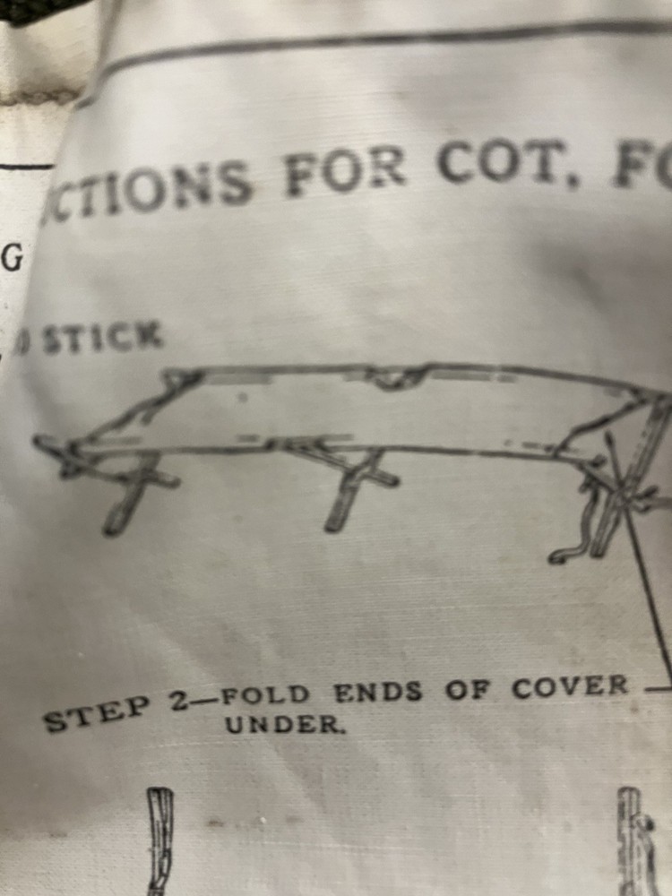 Vintage 1952 U.S. Army folding cot