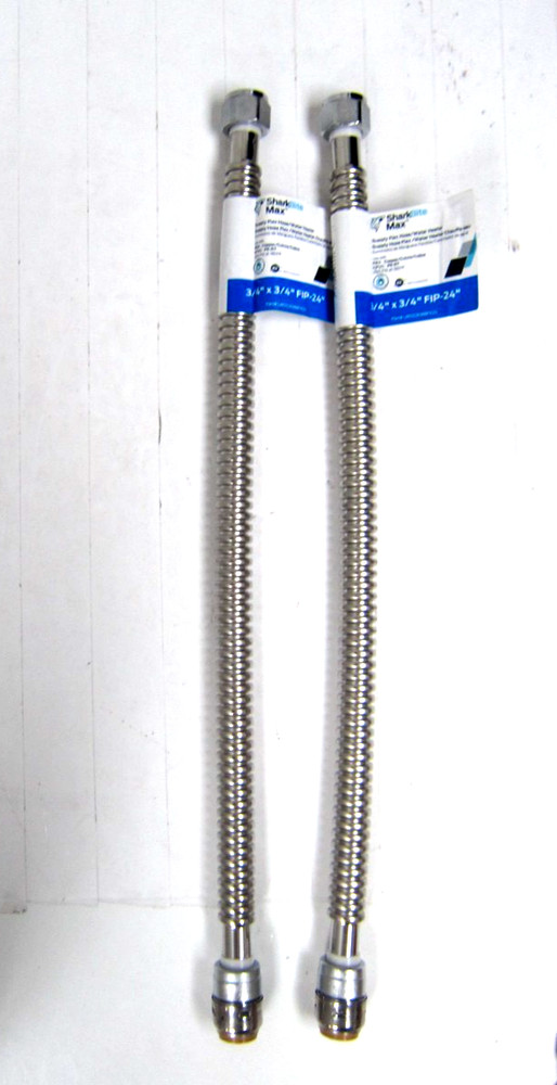 2x SharkBite Max 3/4" Push-to-Connect  3/4" FIP x 24 in. Stainless Steel Pair