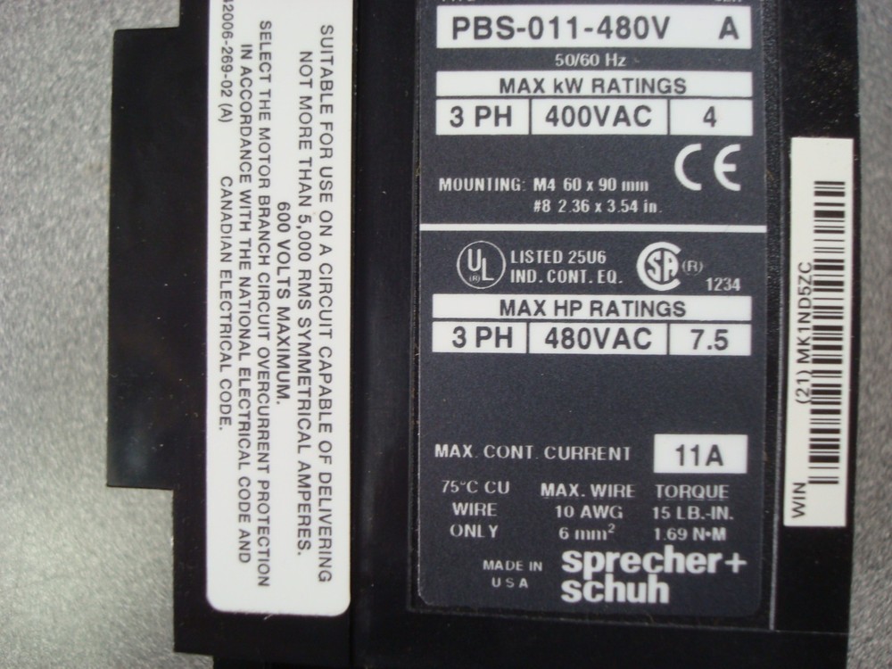 Sprecher Schuh PBS-011-480V Soft Starter