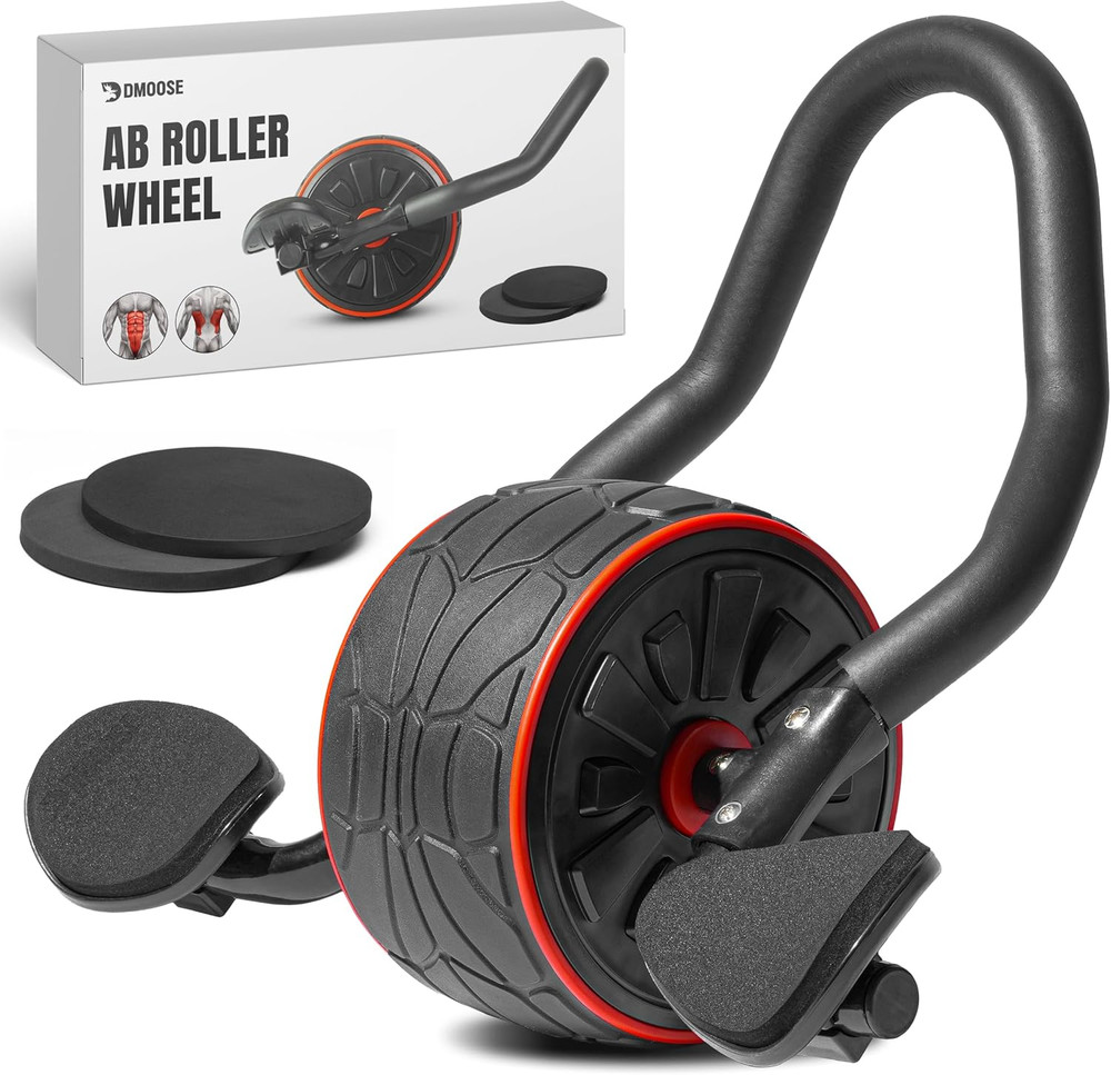 Ab Roller Wheel with Elbow Support & 2 Knee Pads - Abdominal Exercise Trainer fo