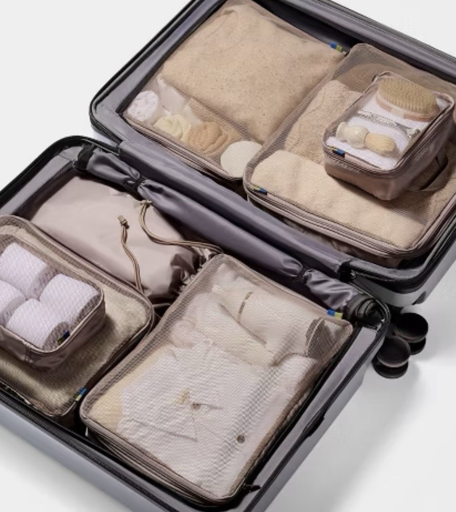 OPEN STORY 7-PIECE PACKING CUBE SET 100% RECYCLED POLYESTER CUBE - Grey