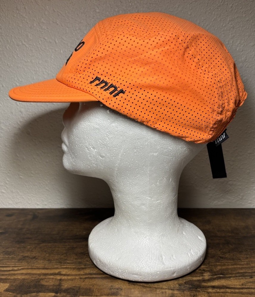 Rnnr Hat Cap Orange Strap Back No Shortcuts LASD24 Panel Tailwind Running Mesh