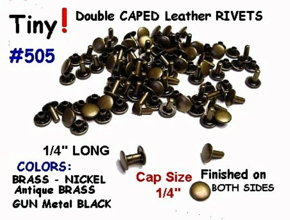 50 sets Quality! Nickel Finish #505N "tiny" Light Duty RIVETS LEATHER purse