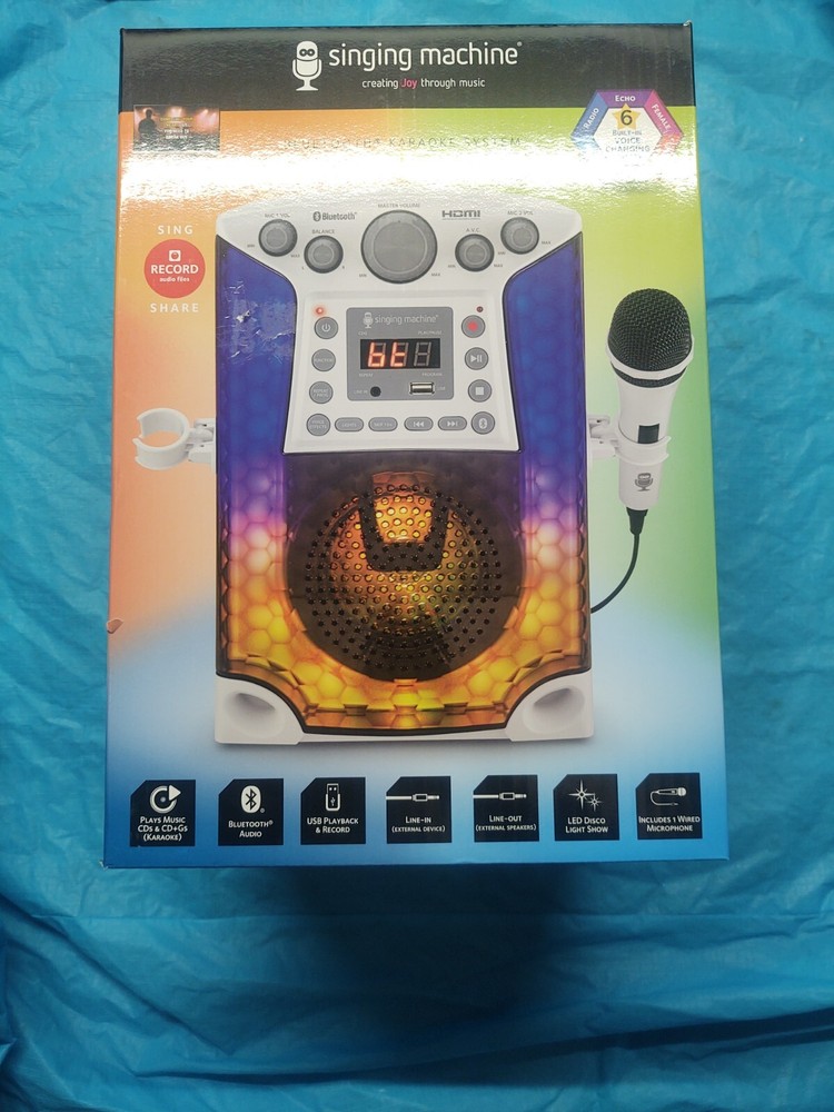 The Singing Machine Bluetooth CD+G Karaoke System, black or white you choose
