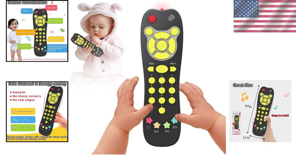 Safe and Fun Baby Remote Control Toy: Multi-Language Early Learning for Infants