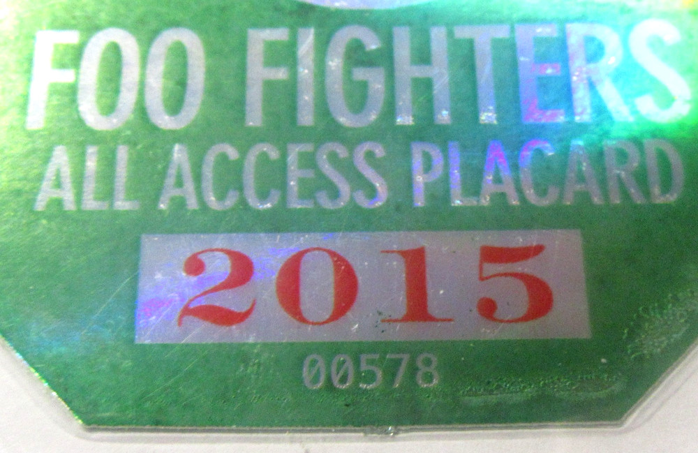 green 2015 FOO FIGHTERS laminate ALL ACCESS backstage pass
