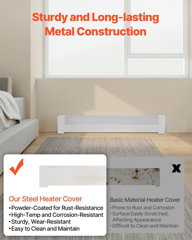 Baseboard Heater Covers Basic Series 4 ft Standard Electric Heating Unit F