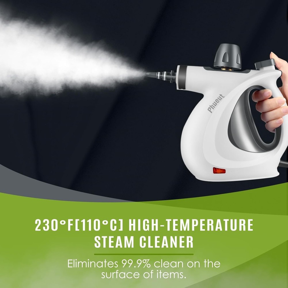 Handheld Multi-Surface Steamer with 12 Accessories - Powerful & Lightweight